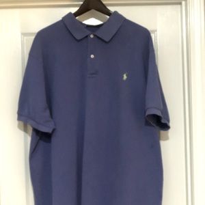 Polo Big and Tall Short Sleeve  Cotton Shirt 3XB Dark Periwinkle Excellent Cond